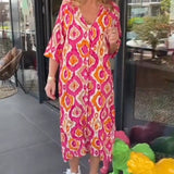 Robe à imprimé mode avec demi-manche