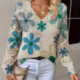 Pull À Col En V Avec Motif Ajouré