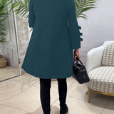 Robe décontractée au genou avec manches longues