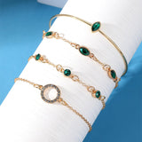 Ensemble de quatre bracelets en strass en forme de losange circulaire