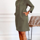 Robe droite élégante à manches longues