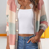 Cardigan colorblock pour kvinner