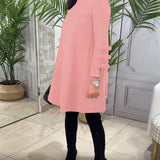 Robe décontractée au genou avec manches longues