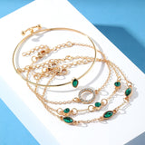 Ensemble de quatre bracelets en strass en forme de losange circulaire