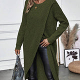 Robe pull de couleur unie à ourlet irrégulier