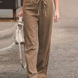 Pantalon à jambes droites et taille élastique