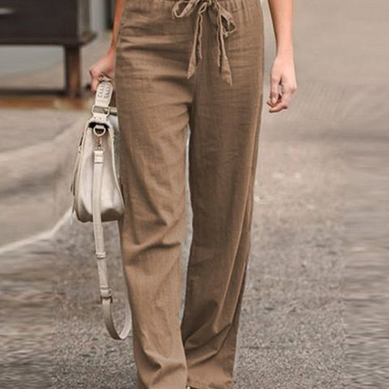 Pantalon à jambes droites et taille élastique
