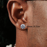 Boucles d'oreilles à tige rondes classiques en zircon