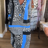 Robe imprimé géométrique léopard