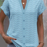 T-shirt Col En V Creux Manches Courtes