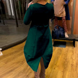Robe élégante de couleur unie