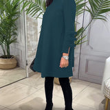 Robe décontractée au genou avec manches longues