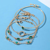 Ensemble de quatre bracelets en strass en forme de losange circulaire