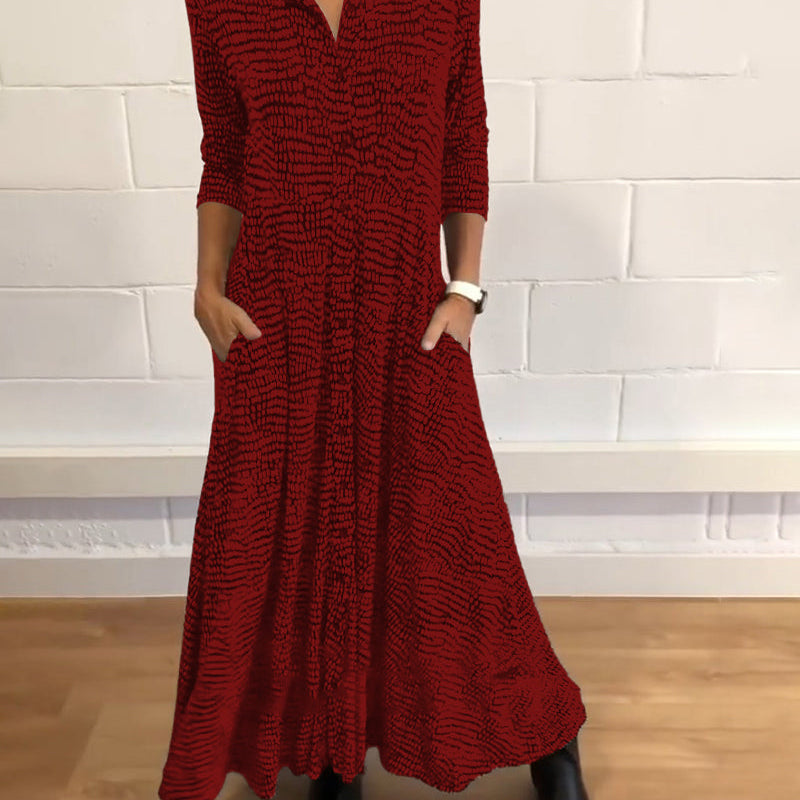 Robe imprimée avec poches à revers