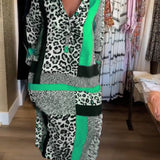 Robe imprimé géométrique léopard