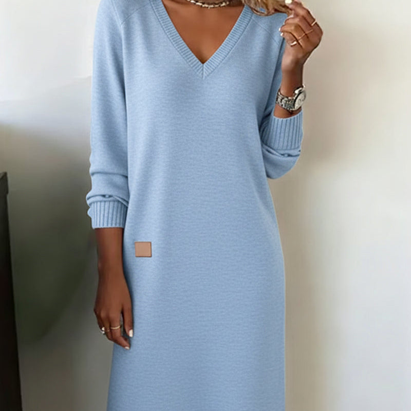 Robe Pull Col En V Élégante
