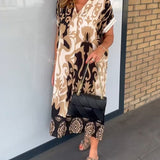 Robe à imprimé géométrique et col en V