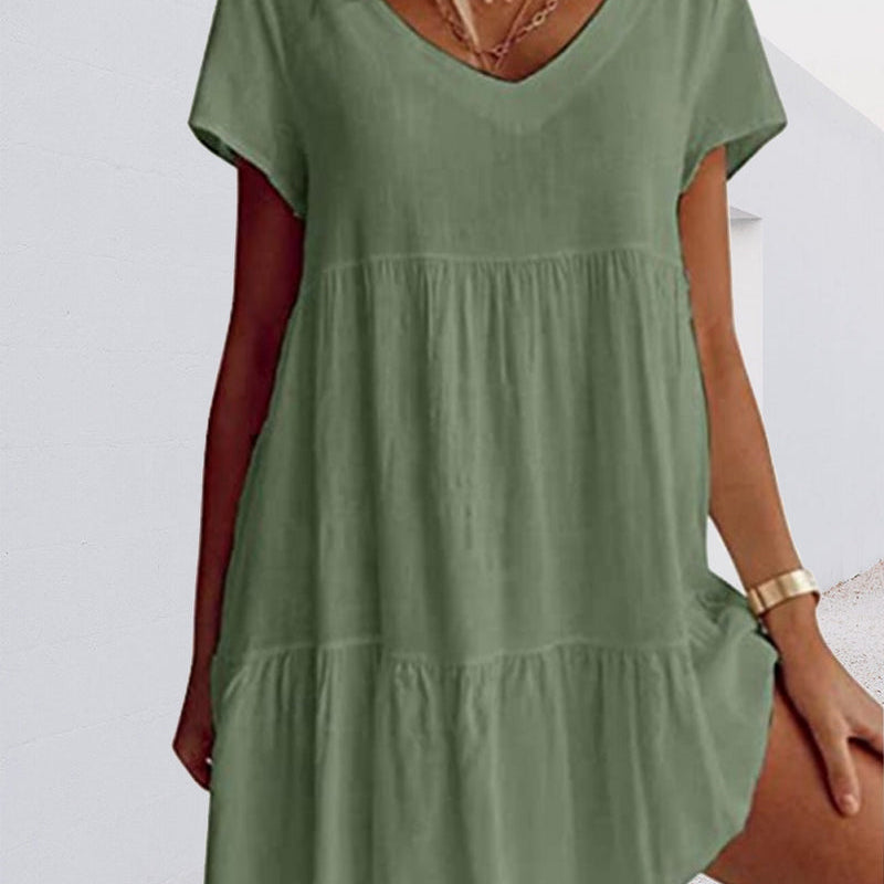 Robe ample décontractée à manches courtes