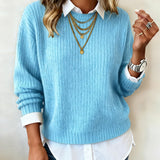 Pull À Col Chemise Avec Design Patchwork