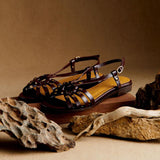 Violette | Sandales artisanales avec motif floral