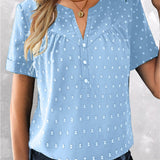 T-shirt avec col en V et bouton