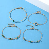 Ensemble de quatre bracelets en strass en forme de losange circulaire