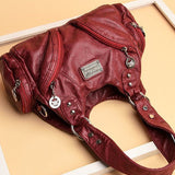 Sac à main messenger en cuir souple vintage