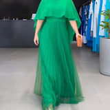 Robe longue à col rond et ligne A