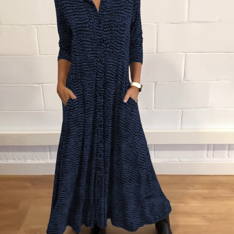Robe imprimée avec poches à revers