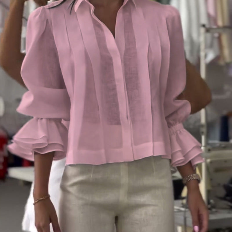 Chemise Manche Bouffante Volant