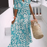 Robe ample imprimée à col en V