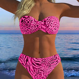 Maillot De Bain Sexy Imprimé Léopard Deux-Pièces