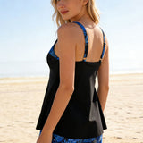 Tankini Débardeur Sans Manches Coupe Carrée
