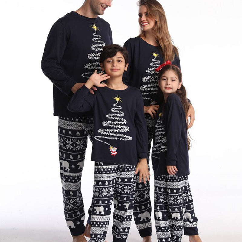 Pyjama familial de Noël à imprimé sapin de Noël