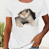 T-shirt avec imprimé chat