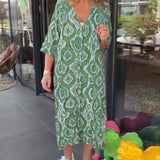 Robe à imprimé mode avec demi-manche