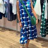 Robe imprimée sans manches à col rond