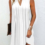 Robe décontractée sans manches à col en V