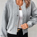 Cardigan boutonné de couleur unie