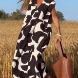 Robe avec imprimé et col en V