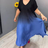 Robe dégradée plissée décontractée