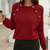 Pull Boutonné À Col Rond