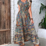 Robe élégante à imprimé vintage