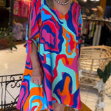 Robe ample imprimée à col rond