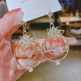 Boucles d'oreilles trois créoles lotus en cristal