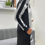 Robe à manches longues zippée avec poches bloc de couleur