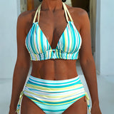 Maillot De Bain Rayé Imprimé Deux-Pièces