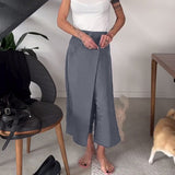 Pantalon décontracté asymétrique de couleur unie simple