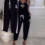 Pantalon décontracté coupe slim avec cordon élastique