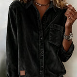 Chemise Tendance Velours Côtelé Revers